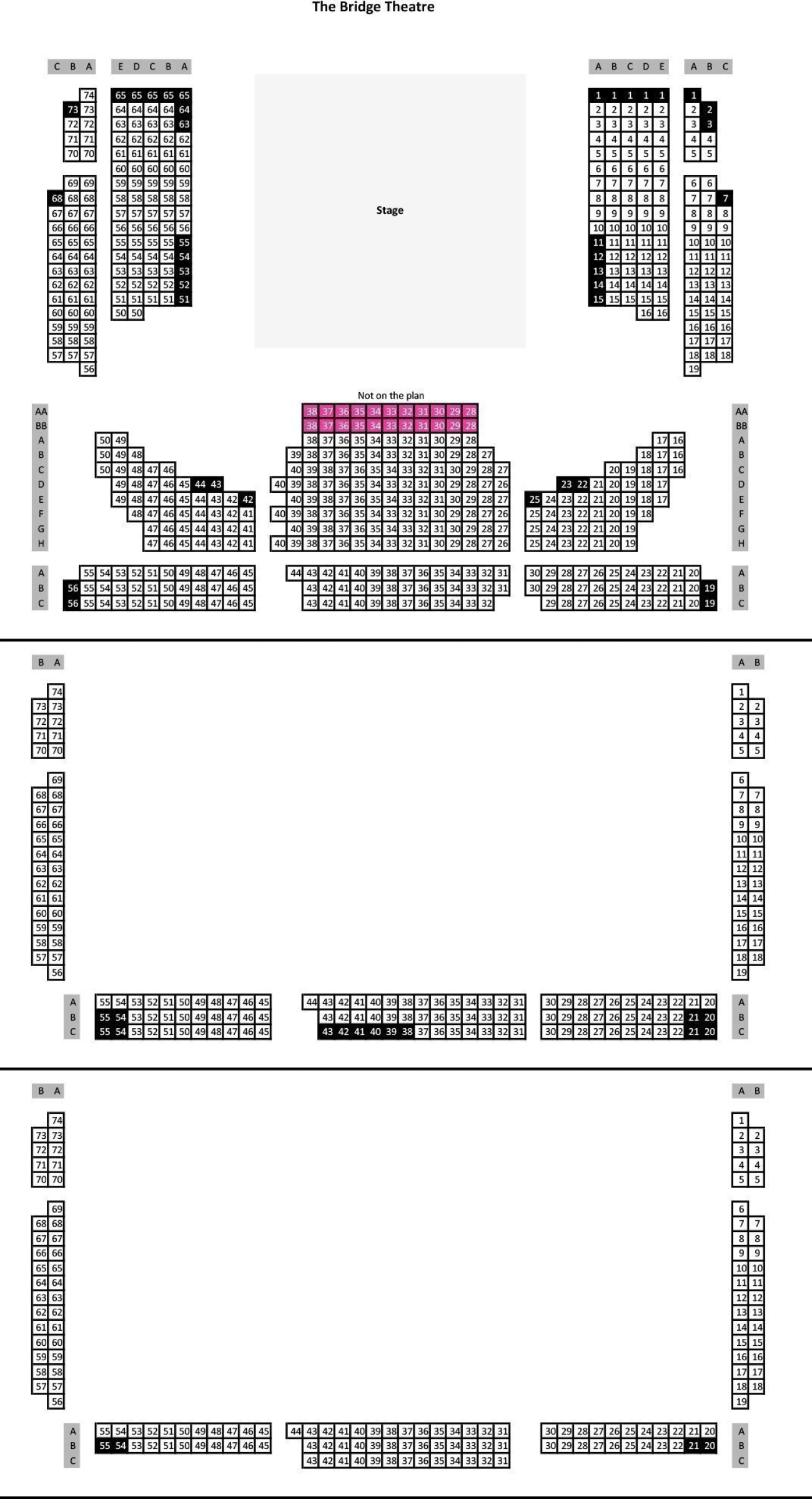 Plano de asientos de The Bridge Theatre