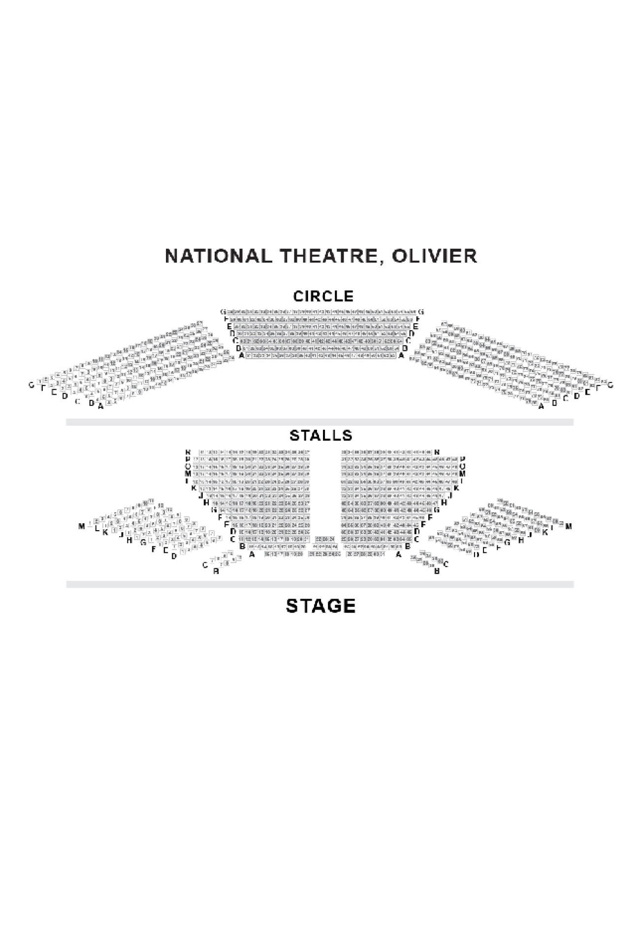 Plano de asientos de Olivier Theatre (National Theatre)
