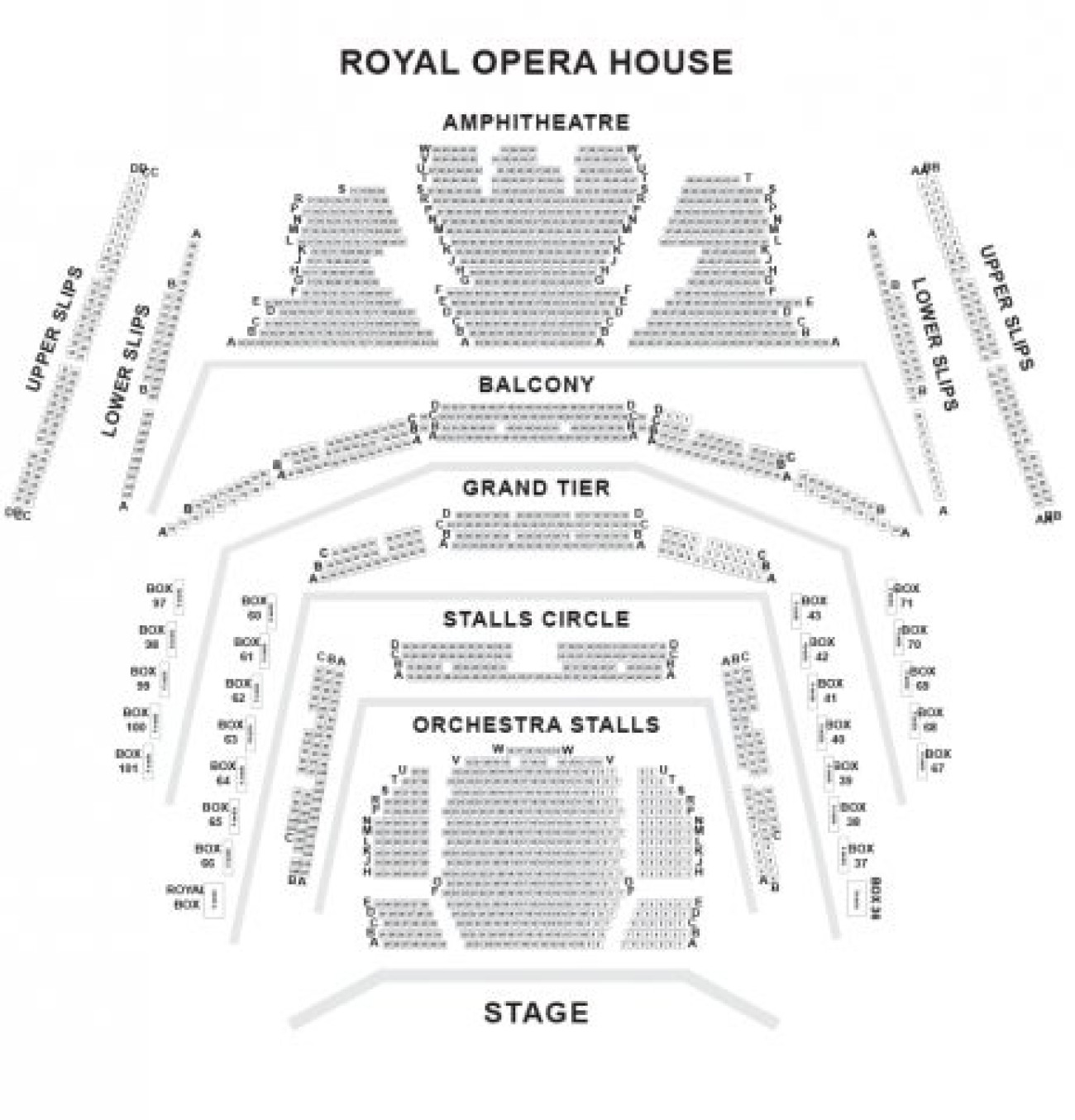 Plano de asientos de Royal Opera House